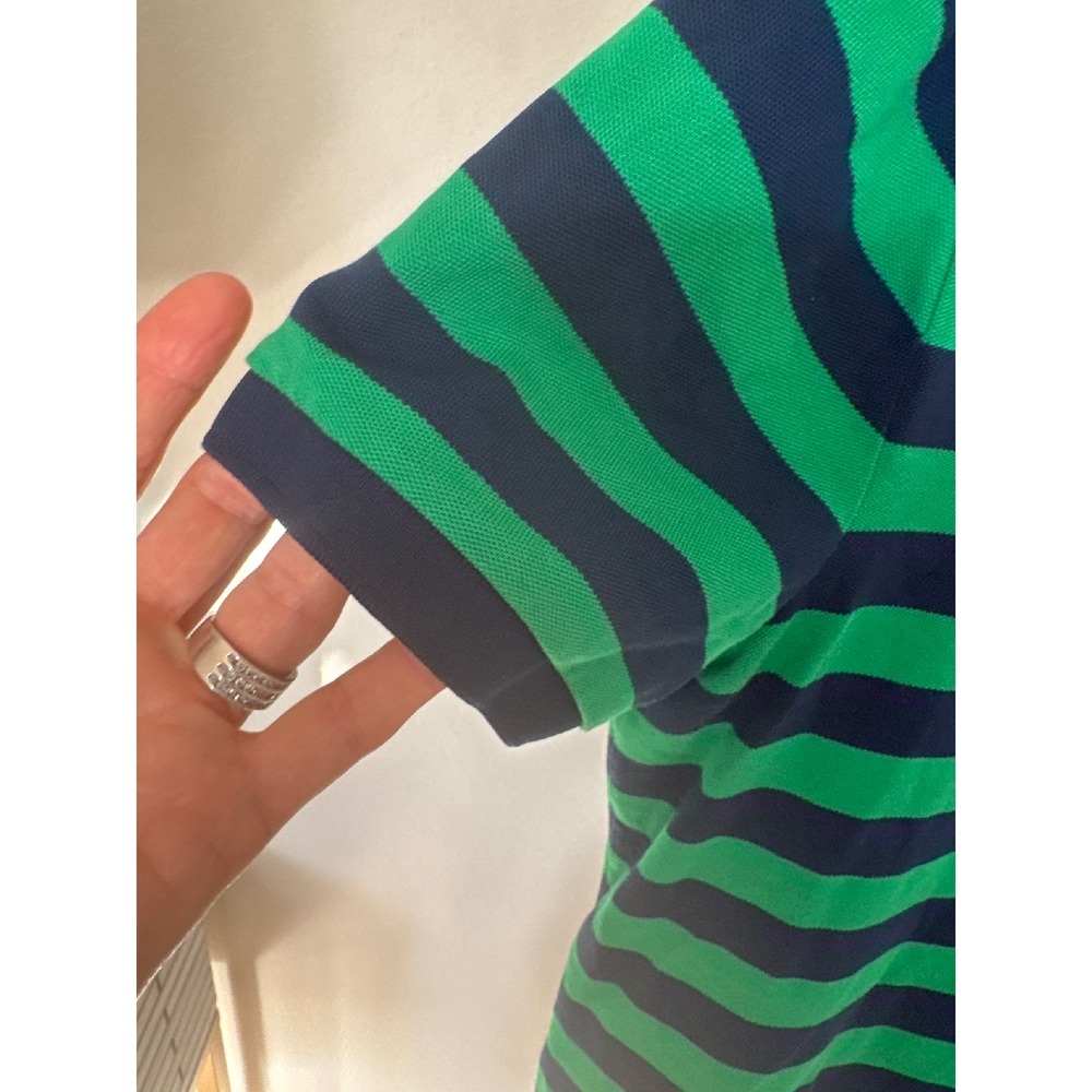 Polo Golf Ralph Lauren Men Performance Polo Blue Green‎ Striped Mesh M Pink Pony - Picture 4 of 8